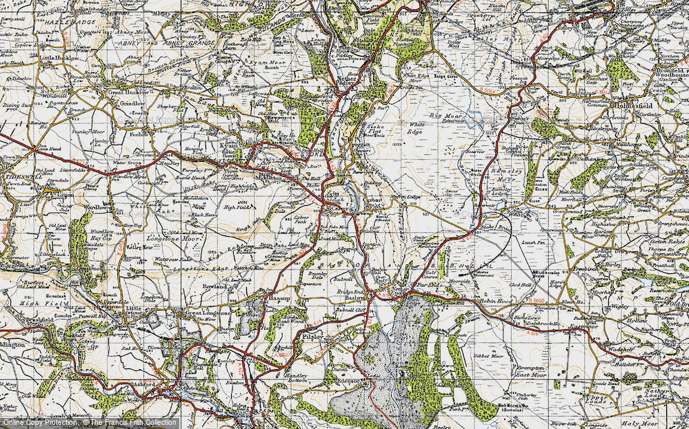 Old Map of Calver, 1947 in 1947
