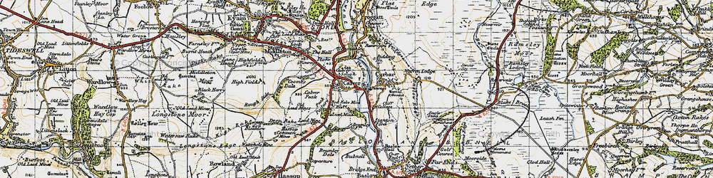 Old map of Calver in 1947