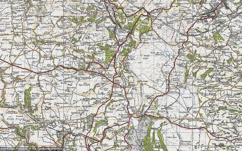 Old Map of Calver Sough, 1947 in 1947