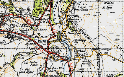 Old map of Calver Sough in 1947