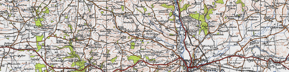 Old map of Bunkersland in 1946