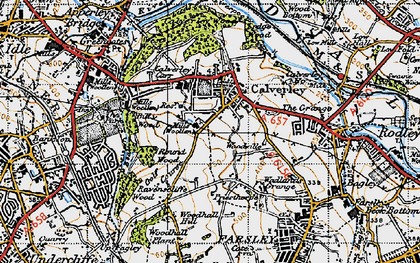 Old map of Calverley in 1947