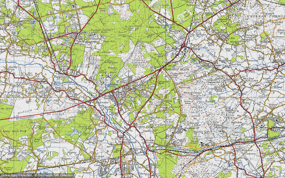 Old Map of Camberley, 1940 in 1940
