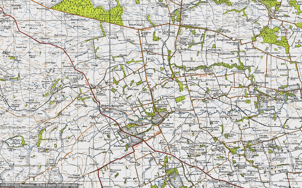 Old Map of Cambo, 1947 in 1947