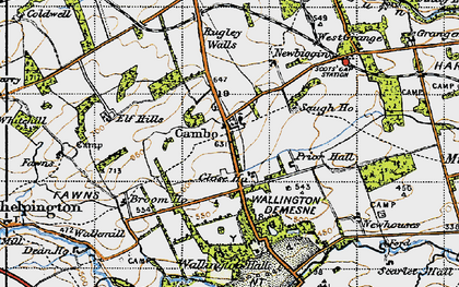 Old map of Cambo in 1947