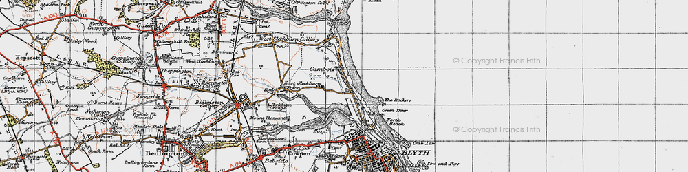 Old map of Cambois in 1947