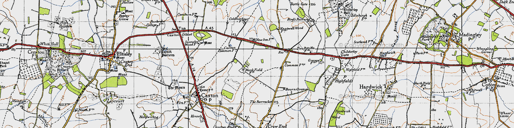 Old map of Cambourne in 1946