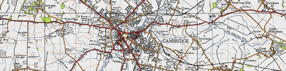 Old map of Cambridge in 1946