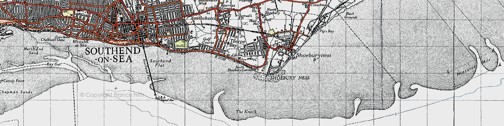 Old map of Cambridge Town in 1946