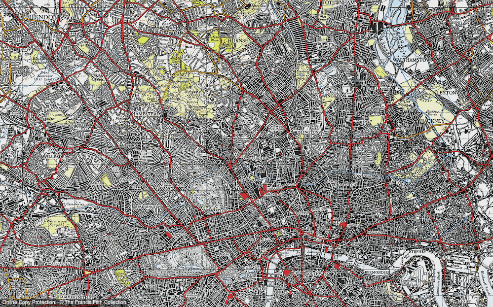 Old Map of Camden Town, 1945 in 1945