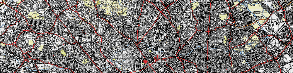 Old map of Camden Town in 1945