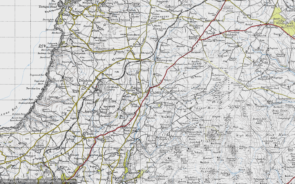 Old Map of Historic Map covering Trefrew in 1946