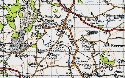 Old map of Camer's Green in 1947
