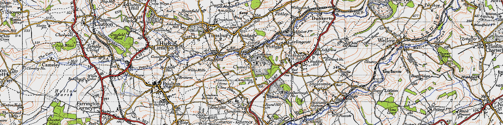 Old map of Camerton in 1946