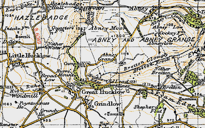 Old map of Abney Moor in 1947