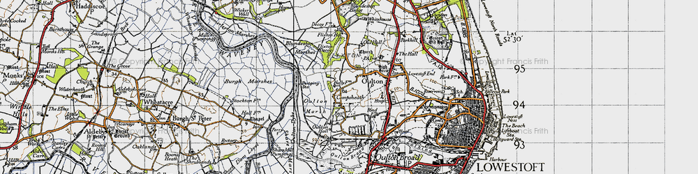 Old map of Camps Heath in 1946