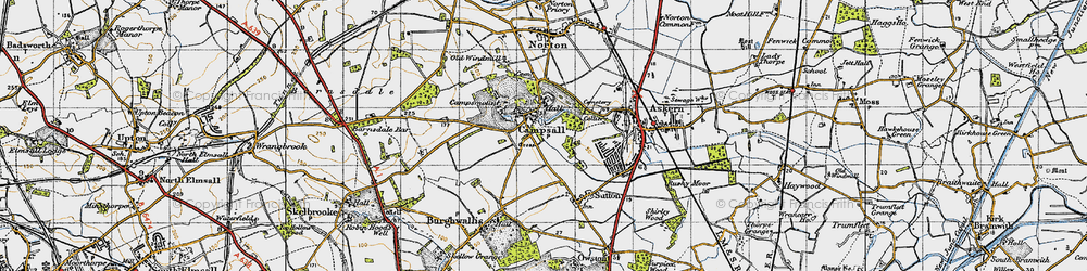 Old map of Campsall in 1947