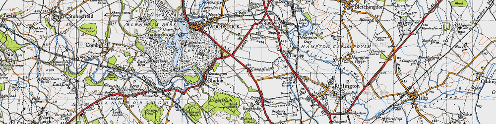 Old map of Campsfield in 1946