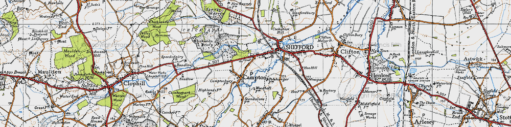 Old map of Campton in 1946