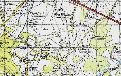 Old map of West Wellow Common in 1940
