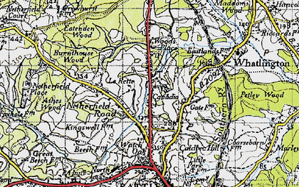 Old map of Burnthouse Wood in 1940