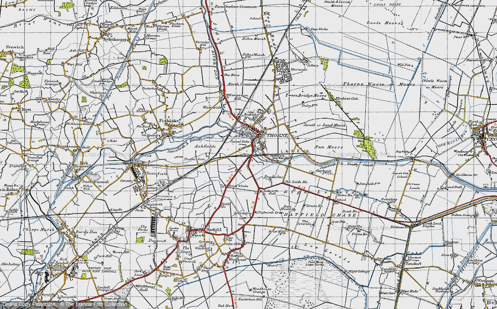 Old Map of Canal Side, 1947 in 1947