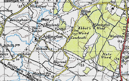 Old map of Abbot's Wood in 1940