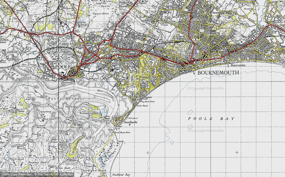Old Map of Historic Map covering Poole Head in 1940