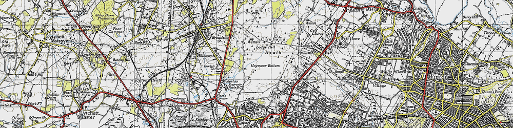 Old map of Canford Heath in 1940