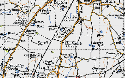 Old map of Canham's Green in 1946