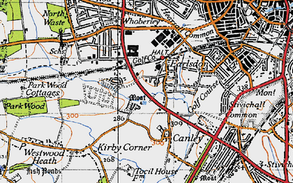 Old map of Canley in 1946