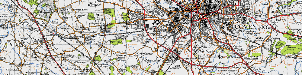 Old map of Canley in 1946
