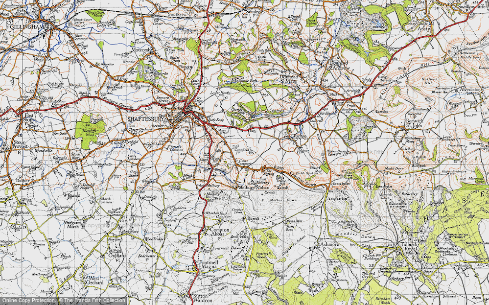 Old Map of Cann Common, 1945 in 1945