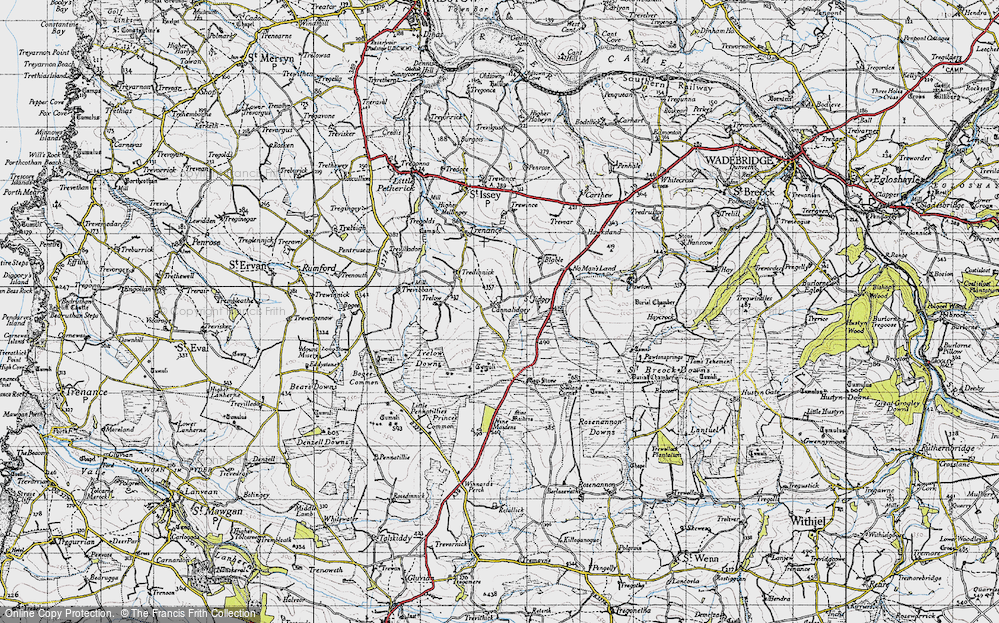 Old Map of Historic Map covering Bogee Common in 1946