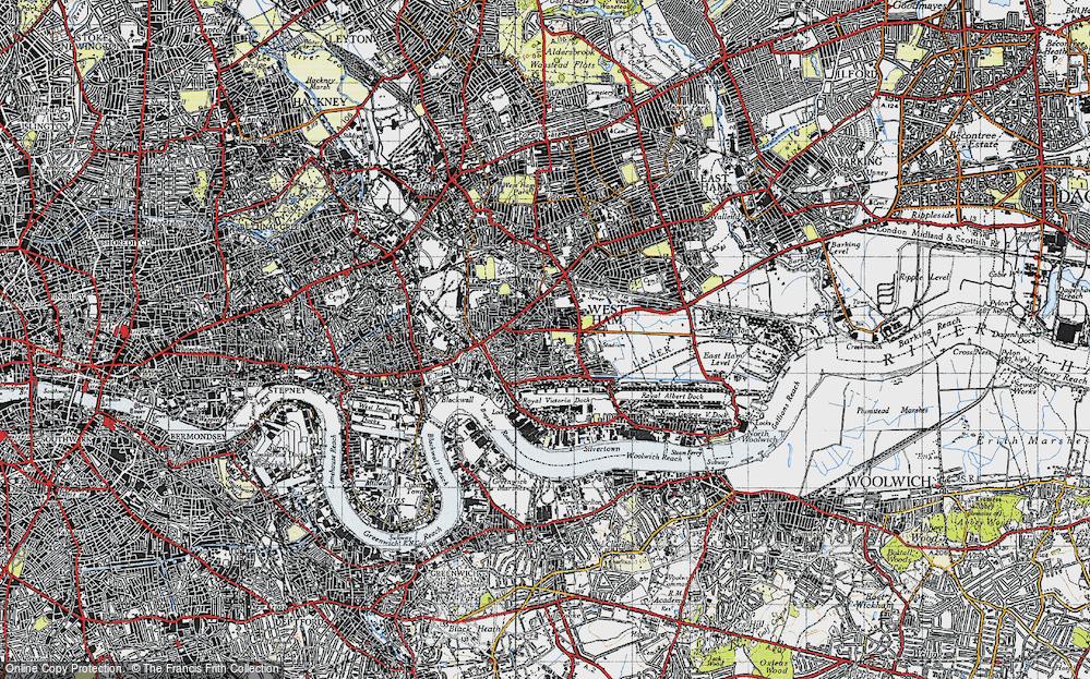 Old Map of Canning Town, 1946 in 1946