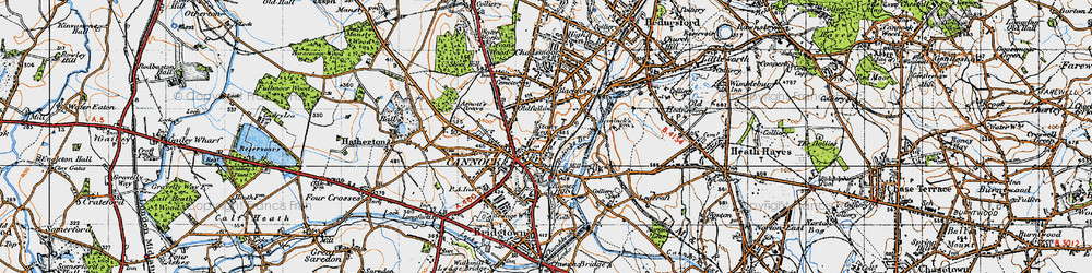 Old map of Cannock in 1946