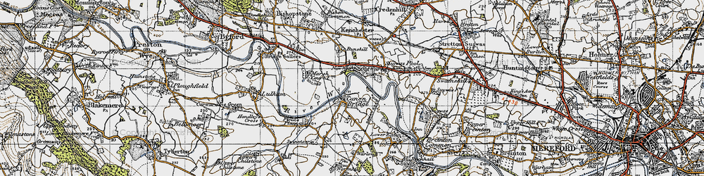 Old map of Canon Bridge in 1947