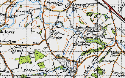 Old map of Cantlop in 1947