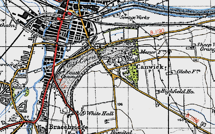 Old map of Canwick in 1947