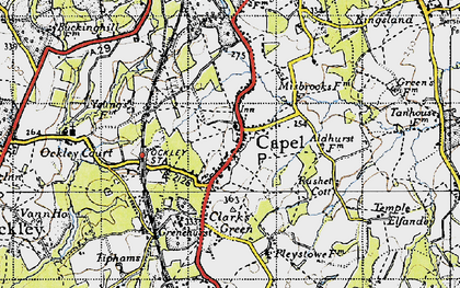 Old map of Capel in 1940