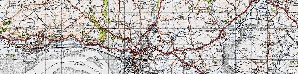 Old map of Capel in 1947