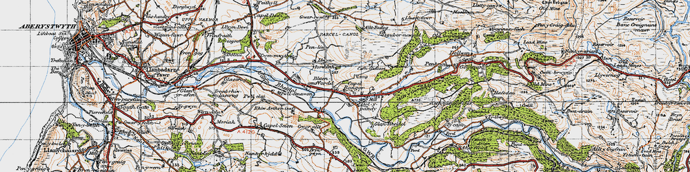 Old map of Blaengeuffordd in 1947