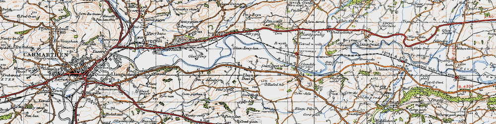 Old map of Capel Dewi in 1946