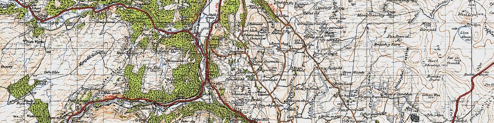 Old map of Capel Garmon in 1947