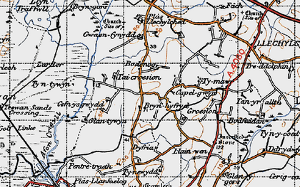 Old map of Bryn Hyfryd in 1947