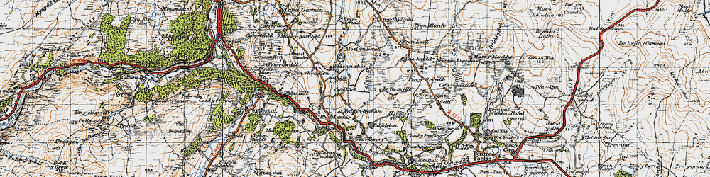 Old map of Bryniau Bugeiliaid in 1947