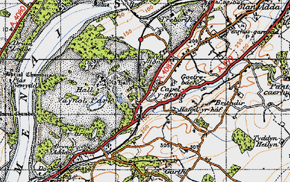 Old map of Capel-y-graig in 1947
