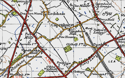 Old map of Capenhurst in 1947