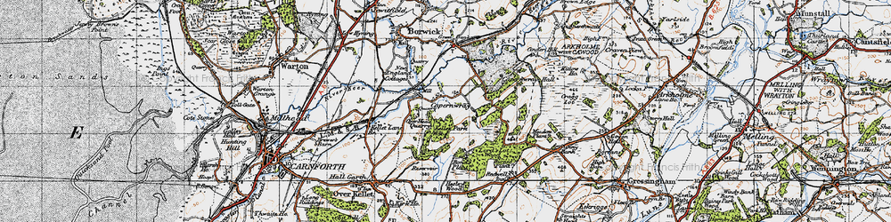 Old map of Capernwray in 1947