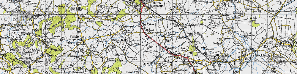 Old map of Capland in 1945